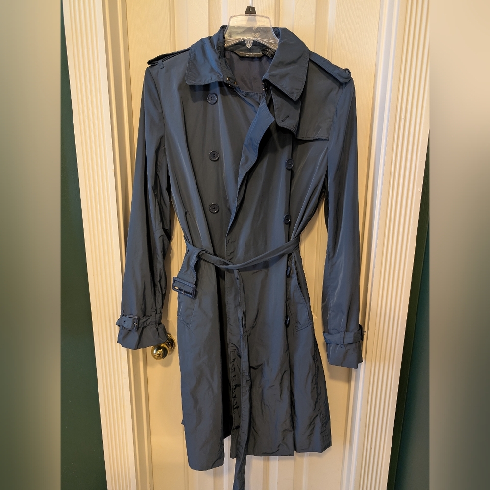 Norma Kamali Blue Trench Coat
